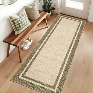 Rugs for Living Room Bedroom Washable Bordered Area Rug Non-Slip Modern Rugs Border Floor Carpet - 1 of 4