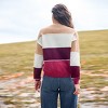 Women's Burgundy & Ivory Colorblock Long Sleeve Sweater - Cupshe - 3 of 4