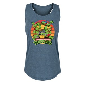Women's - Teenage Mutant Ninja Turtles - Retro Sunset Circle Graphic Racerback Tank - 1 of 4