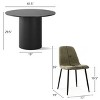 5-Piece 41.5" Dining Set for 4,Pedestal Black Round Dining Table with 4 Armless Dining Chair for Living Room,Dining Room,Farmhouse-Tanpinhause - 4 of 4