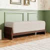 Christopher Knight Home Vivien  Mid-Century Modern Wood Upholstered Bench with Thick Soft Cushions - 2 of 4