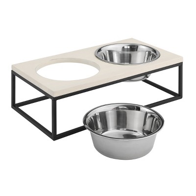 Dan Elevated Stainless Steel Pet Bowl with Wood Frame