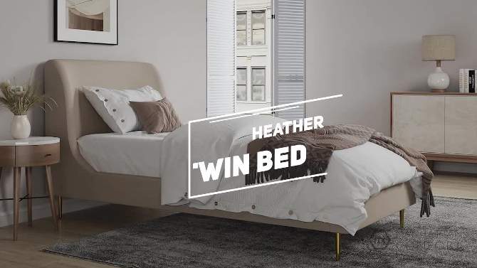 Twin Heather Velvet Upholstered Bed - Manhattan Comfort, 2 of 12, play video