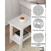 Rustic Side Table with Storage Shelf, 2 Tier Accent Table, Narrow Night Stand, Minimalist Coffee Table for Living Room, Bedroom - 4 of 4