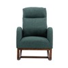 VYNXARIA Rocking Chair,Recliner Armchair with Wood Legs and Side Pocket, Nursery Rocking Accent Chair with High Back(Emerald linen) - 2 of 4