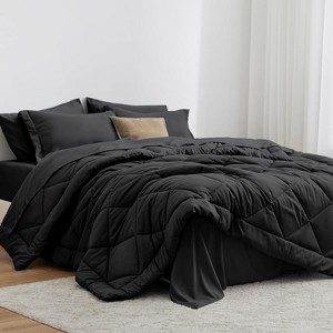 7-Piece Queen Bed-in-a-Bag - All-Season Black Comforter Set with Sheets & Pillow Shams - 1 of 4