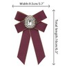 INSPIRE CHIC Women's Ribbon Brooch Elegant Bowtie Rhinestone Bow Ties for Uniform Dress - 2 of 4