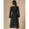 Allegra K Women's Lantern Long Sleeves Midi Autumn Winter Party Gown Dress - 3 of 4