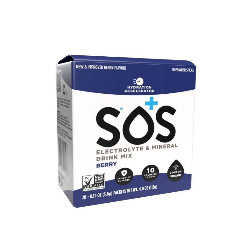 SOS Hydration Electrolyte Drink Mix - Berry - 20pk, 2 of 5