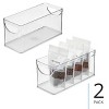 iDesign Stackable Pantry Storage Bin with Handles, Set of 2, Clear, Made in USA - 2 of 4
