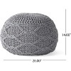 CAVINAS 20 x 20 Inch Round Pouf, Knitted Bean Bag Ottoman Chair with Diamond Texture for Living Room, Bedroom, Dorm, No Assembly - 4 of 4
