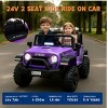 24V 2 Seater Ride On Truck,4WD Kids Electric Car W/Remote Control，Battery Powered Ride On Toy Car with Spring Suspension - 2 of 4