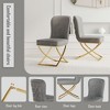 Lirago Set of 2 Grey Velvet Dining Chairs with Golden Metal Legs-Modern Ergonomic Design for Kitchen, Living Room & Office - 3 of 4