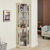 Okak Corner Curio Cabinet with 2 Glass Doors and Adjustable Tempered Glass Shelves, Corner Cabinet for Living Room, Kitchen - 3 of 4