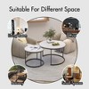 NicBex Nesting Round Coffee Table Set,2-Piece Circular End Table with Marble Pattern Top,Metal Frame Side Tables for Living Room,Office - 4 of 4