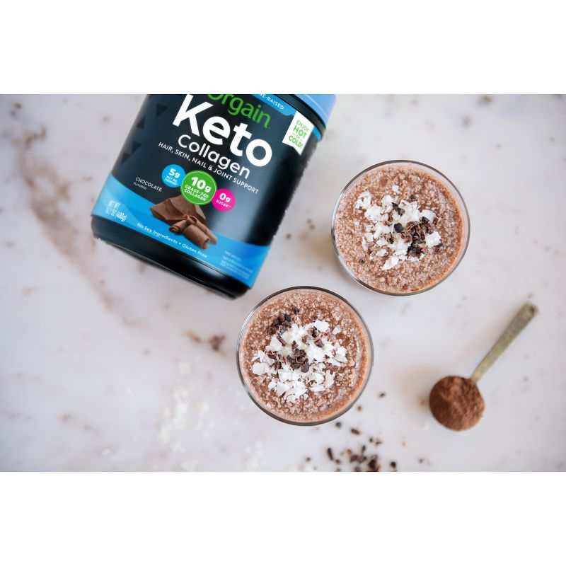 Orgain Keto Collagen Protein Powder - Chocolate - 14.08oz, 4 of 10