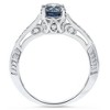 Pompeii3 1 1/5 Blue Diamond Engagement Ring 14k Gold Lab Created - 3 of 4