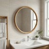 Spassway 24" Walnut Wood Round Mirror Circle Wall Mirror Farmhouse Bathroom Vanity Mirror for Living Room Bedroom Entryway Modern Decoration - 4 of 4