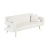 Zeus & Ruta Minimalist Corduroy Sofa with Throw Pillows - 2 of 4