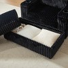 Corduroy Armchair with Storage Ottoman and Cup Holders, Wide Seat Lounge Chair with Footrest for Living Room-3irtyhousy - 3 of 4