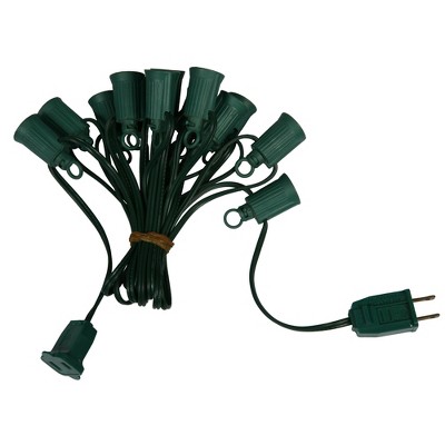 Vickerman 25' C9 Socket String with 25 C9 Sockets on 18 Gauge SPT1 Green Wire