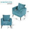 Mid-Century Modern Fabric Accent Chair with Wood Legs,Upholstered Armchair for Living Room or Bedroom-Baofuwish - 4 of 4