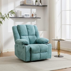 Manual Recliner Chair with Massage and Heat,Adjustable Lounge Chair with Cup Holders & Storage Pockets - 1 of 4