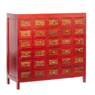 Wood Cabinet with Seagrass Drawers Brown - Olivia & May