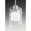 Progress Lighting Moderna 1-Light Pendant, Brushed Nickel, Clear Outer Glass, Etched White Inner Glass - 3 of 4