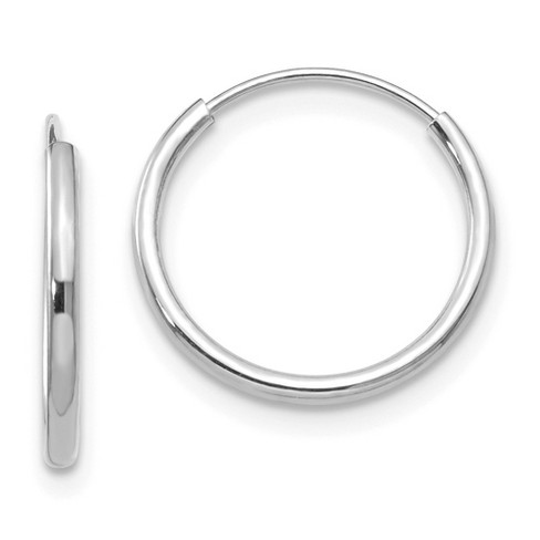 Black Bow Jewelry Children's 13mm Endless Hoop Earrings in 14k White Gold - image 1 of 4