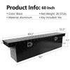 60 Inch Heavy Duty Aluminum Stripes Plated Tool Box Waterproof Storage Toolbox With Lock For RV ATV Trailer Truck,black - 4 of 4