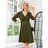 Coolmee Women's Maternity Casual Midi Dress 3/4 Sleeve V-Neck A-Line Dress Church Swing Semi Formal Dresses for Babyshower - 2 of 4