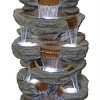 Alpine Corporation 47" Multi-Level Stone Tower Fountain: Polyresin, LED, Outdoor Use, 7 Basins - 4 of 4