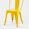 IHOMEADORE 18Inch High Gloss Yellow Industrial Metal Dining Chairs set of 2 - 3 of 4