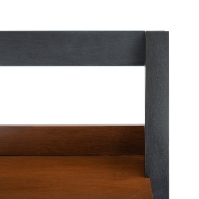 Vlad Natural Mahogany & Charcoal 3-Shelf Storage Etagere