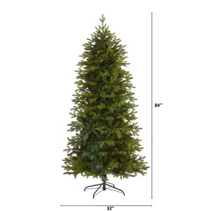 7ft. Fir Natural-Look Artificial Christmas Tree with 1894 Branches – Elegant Seasonal Holiday X-Mas Glow - 1 of 4
