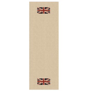 Heritage Lace 16" x 48" Downton Abbey British Union Jack Table Runner - Beige - 1 of 3