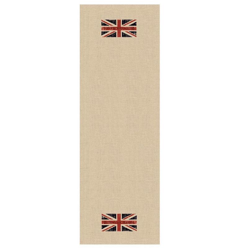 Heritage Lace 16" x 48" Downton Abbey British Union Jack Table Runner - Beige, 1 of 4