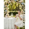 2Bunnies Girls' Vintage Boho Rustic Puff Sleeve Textured Ruffle Tiered Dress - 2 of 4