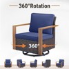 Belord Outdoor Swivel Chairs, Outdoor Swivel Rocker with Wood Grain Finish Square Armrest for Porch Balcony - 4 of 4