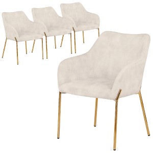 LeisureMod Zaire Modern Dining Chair – Upholstered Side Chair with Gold Iron Legs, Stylish Accent Chair for Dining Room or Kitchen Set of 4 - 1 of 4