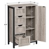 Yaheetech 32.5" Height Wooden Bathroom Floor Cabinet Side Storage Organizer Cabinet, Gray - 3 of 4