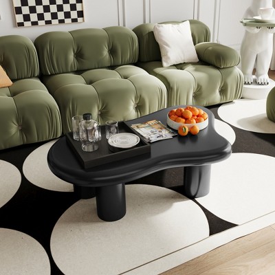 UPHA 40 Inch MDF Cloud Shaped Coffee Table for Living Room