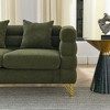 Resenkos 81" 3-Seater Sectional Couch, Plush Teddy Fabric with Deep Seating and 3 Included Accent Pillows, - 2 of 4