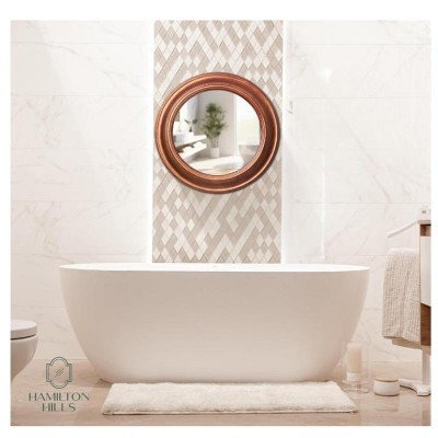 Modern Round Gold Plastic Frame Kids Bathroom Mirror