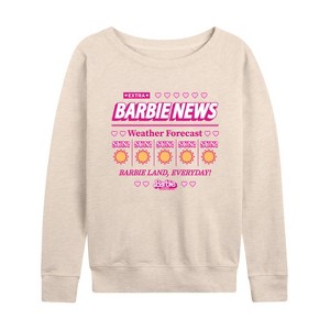 Women's - Barbie - Barbie Land New Weather Forecast Lightweight French Terry Slouchy - 1 of 4