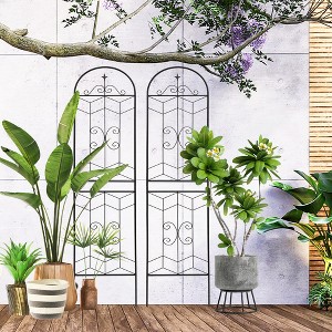 Maggift Patio Decorative Screens, Elegant Vine Pattern Yard Fencing, Pet-Safe Decorative Fence for Yard, Patio, Black, 19.7"*19.7"*86.7" - 1 of 4