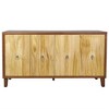 Vintage 4 Door Storage Cabinet, Carved Scatter Pattern Dining Sideboard, Large Buffet with Adjustable Shelves, Living Room Console Accent Cabinet - 4 of 4