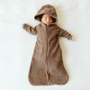 goumikids baby organic cotton knit wearable blanket - bark M - 3 of 4