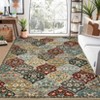 Washable Non Slip Floral Print Vintage Area Rugs for Living Room Bedroom, Soft Low Pile Dining Room Carpet for Home Office - 2 of 4